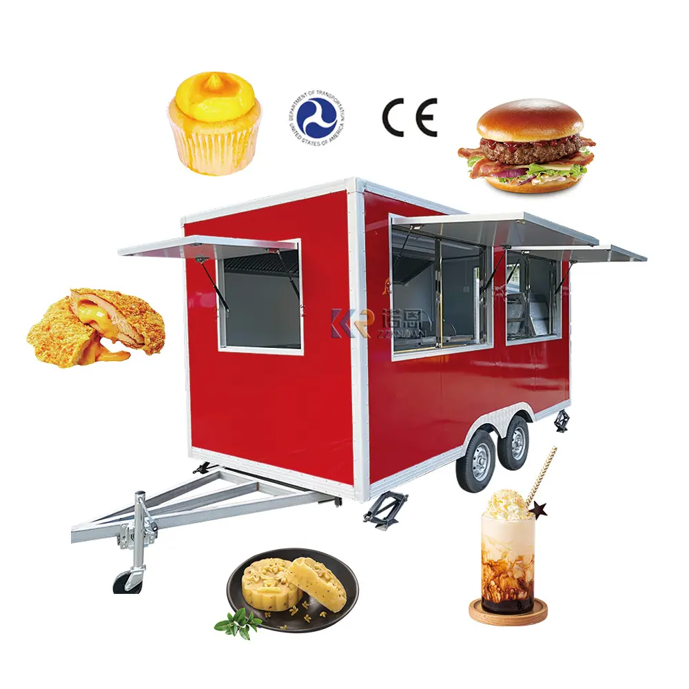 BBQ food truck chariot pizza burger crème glacée café personnalisé food-truck van fabrication à vendre aux états-unis dinde nourriture remorque
