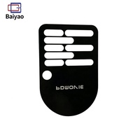 Plaque acrylique noire personnalisée pour superposition graphique, panneau avant de produit en plastique, avec étiquettes de commande de clavier sérigraphiées