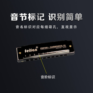 เฟยฟาน คิดส์ ฮาร์โมนิก้า 10 รู คีย์ C เครื่องดนตรีสำหรับเด็กและนักเรียน - Product Image 2