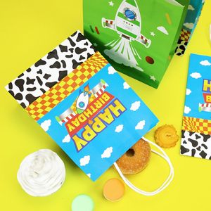 Bolsas de Regalo con Diseño de <span class=keywords><strong>Vaca</strong></span>, Bolsas de Papel con Asa para Fiestas de Cumpleaños, Cielo Azul y Nubes Blancas - Product Image 4