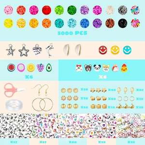 5000ชุดเครื่องประดับ DIY 20สีชุดลูกปัดดินชุดทำสร้อยข้อมือมิตรภาพสร้อยคอทำเครื่องประดับ - Product Image 2