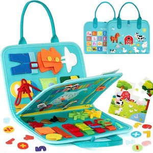 Libros de Tela Interactivos para el Aprendizaje Temprano, Libro de Actividades de Fieltro, Juguetes Montessori para Niños Preescolares - Product Image 1