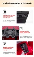 Mobil Sport Anak Bertenaga Baterai 12V, Plastik, Dapat Dikendarai, Remote Control, Aplikasi Pintar, Suspensi 4 Roda, Lampu Belakang LED, untuk Usia 3-8 Tahun