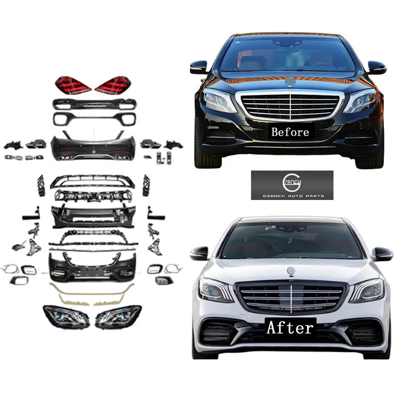 Phụ Kiện Xe Hơi Cản Xe Hơi Cho Mercedes Benz W222 S Class S430 S600 S550 S300 S650 Nâng Cấp S63 AMG Bodykit Đèn Pha Xe Hơi