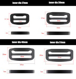 27mm vuông Túi khóa dây đeo kim loại clip khóa kim loại điều chỉnh kích cỡ khác nhau kim loại Tri trượt trượt khóa cho túi - Product Image 3