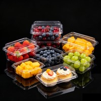 Boîtes en plastique transparent jetables pour aliments, en PET transparent, pour pâtisserie, biscuits, gâteaux, emballage de boulangerie