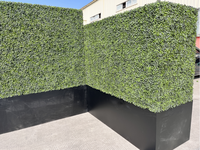 Panneaux muraux verticaux en buis synthétique artificiel, feuillage vert, imitation forêt, clôture en faux gazon, décoration murale, mur végétal pour serre