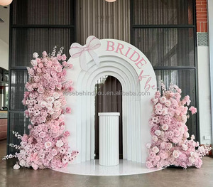 Matrimonio rosa rosa rosa fiori di ortensie di seta artificiale Set fila ad arco floreale per matrimonio compleanno sfondo decorazione - Product Image 4