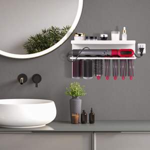 Support mural pour <span class=keywords><strong>Dyson</strong></span> Airwrap Styler, support de rangement blanc pour <span class=keywords><strong>fer</strong></span> à <span class=keywords><strong>friser</strong></span> et accessoires, support de salle de bain - Product Image 4