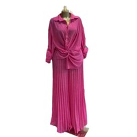 Ensemble mode décontracté chic pour femme, imprimé, coupe ample, chemise à manches longues à revers cranté, collection été 2026, style transfrontalier Europe-Amérique
