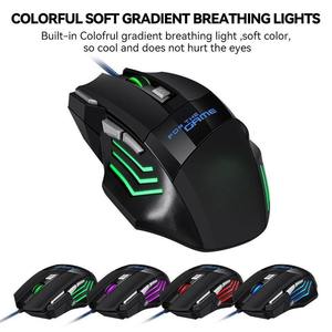 Souris de jeu 7D, design ergonomique, souris filaire de jeu, 2400 DPI, rétroéclairée, optique, pour droitier, pour joueur - Product Image 3