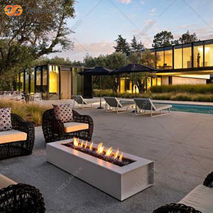 Modern Rectangular Propane Fire Pit Table Patio Outdoor Garden <b>Heater</b> Corten Steel Durable Design <b>Efficient</b> Heating Portable - Product Image 5