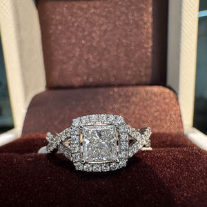 VOAINO VOAINO 14kホワイトゴールド結婚指輪プリンセスカットラボ成長ダイヤモンドリングCVD/HPHTアニバーサリーリング女性用 - Product Image 6