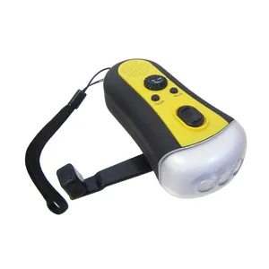 HL148 FM radio hand cranked power generation emergency wind up dynamo led flashlight torch flashlight radio