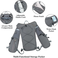 Gilet d'hydratation de course 5.5L pour hommes et femmes avec vessie d'eau en TPU 2L sac à dos portable et résistant à l'eau pour la randonnée et le marathon