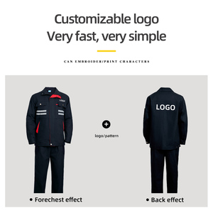 高品質吸湿発散性コットン作業服安全溶接作業着スーツ高視認性反射テープ付きカスタム作業服 - Product Image 2