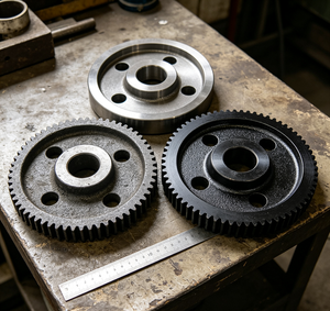 Pièces de fonderie sur mesure en fonte ductile QT700-2 G35 G30 usinées CNC par moulage à la perte de mousse pour volant de batteuse et pièces moulées sous pression en aluminium - Product Image 2