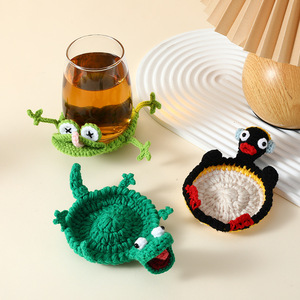 Nouveaux dessous-de-verre en crochet faits à la main, dessous-de-verre anti-stress en forme d'animaux, tapis isolants thermiques, tapis anti-brûlure pour table à manger à la maison - Product Image 1