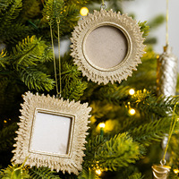 Pendentif en résine polymère colorée en forme de cerf et de pomme de pin, style nordique, embellissement pour cadre photo DIY, pour sapin de Noël festif