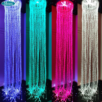 Rideau de plafond en fibres optiques LED apaisant à cascade de couleurs changeantes pour salles sensorielles