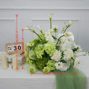 ดอกไม้ประดิษฐ์สีขาวเขียวธรรมชาติสัมผัสเหมือนจริงจาก DKB Wholesale สำหรับตกแต่งงานอีเว้นท์ - Product Image 2