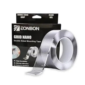 EONBON纳米胶带卷持久附着力和多功能应用，家用隐形灯具透明纳米胶带