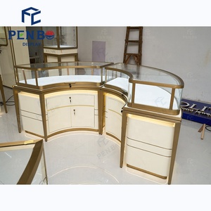 Cao cấp Arabic phong cách LED chiếu sáng Vàng Vòng trang sức hiển thị <span class=keywords><strong>Showcase</strong></span> kiosk tùy chỉnh đồ trang sức <span class=keywords><strong>Showcase</strong></span> cho Mall & Showroom sử dụng - Product Image 5