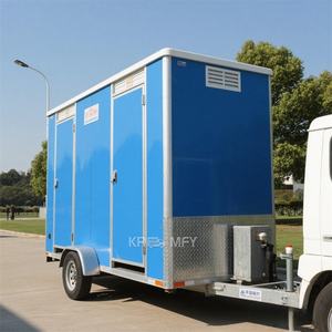 Unité de salle de bain préfabriquée 4 postes avec douches et lavabos, remorque sanitaire portable, toilettes mobiles pour camping, écologique, durable, pour usage en appartement - Product Image 1