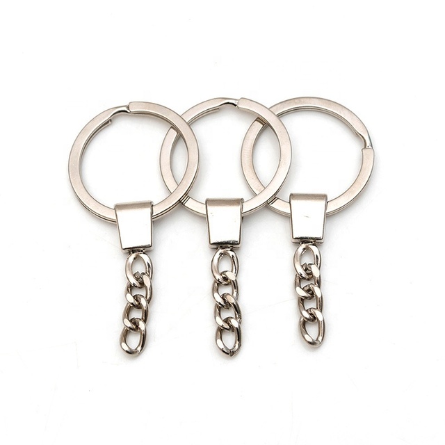 Hot Sell High Quality 30mm Zinc Alloy Lightweight Vintage Fashion Hard-Wearing Irregular Shape Square Block Link Keychain