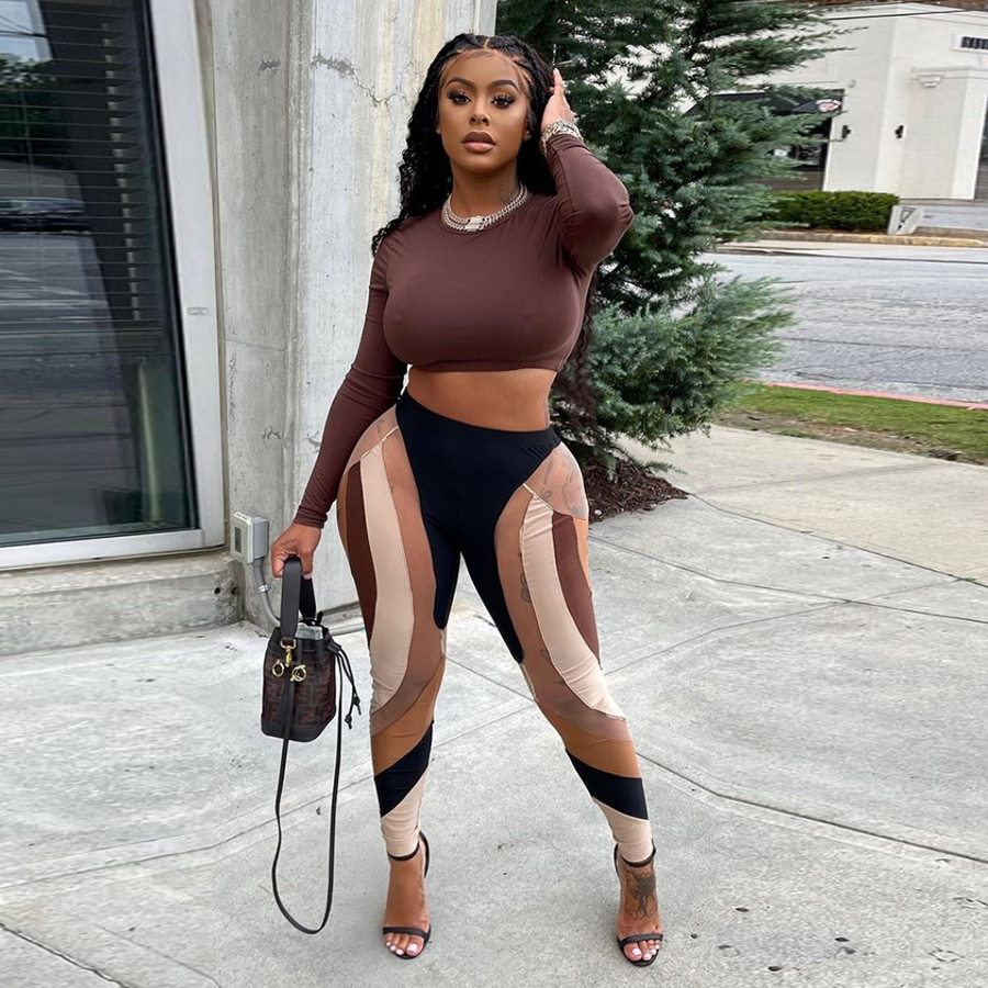 Облегающие брюки Kliou K21P08041, женская одежда, лоскутные джоггеры с вырезами, женские брюки и брюки