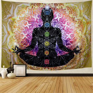 Tujuh chakra gantung dinding warna-warni meditasi Psychedelic Mandala selimut permadani untuk ruang tamu - Product Image 2