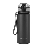 Bouteille d'eau isotherme personnalisée en acier inoxydable sans BPA, 400 ml, double ouverture, avec couvercle moderne et paille, idéale pour le sport et la rentrée scolaire
