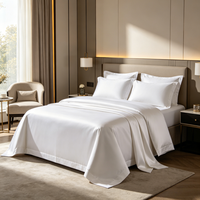 Parure de lit tissée de luxe haut de gamme personnalisée 4 pièces 100% coton égyptien 300TC King Hotel avec drap-housse, taie d'oreiller et housse de couette