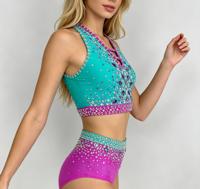 Robes de danse jazz de luxe pour femmes en polyester, pour spectacle et compétition de troupes coréennes, et entraînement de chant