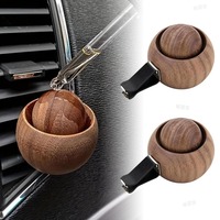 Diffuseur d'huiles essentielles en bois de 8 ml au parfum naturel de rose pour voiture - Design sphérique, décoration, désodorisant, sans alimentation électrique