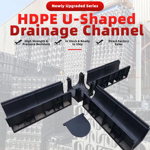 安価な軽量で耐久性のある黒いU字型の屋根付きプラスチック排水チャネル建設用 - Product Image 6