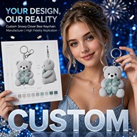 OEM ODM Personnalisé Porte-clés Mascotte en Peluche Ours Trèfle Enneigé, Vente en Gros, Cadeau du Nouvel An, Logo, CPC, Cadeau de Fêtes Saisonnier, Jouet en Peluche