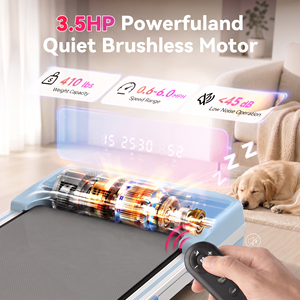 Tapis de marche silencieux <span class=keywords><strong>3</strong></span>,5 CV à moteur sans balais, capacité 410 lb, 45 dB, pour usage sous <span class=keywords><strong>le</strong></span> bureau, fonctionnement ultra-silencieux, fitness à domicile - Product Image 5