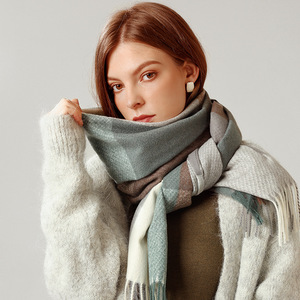 <span class=keywords><strong>Giallo</strong></span> Sciarpa Delle Donne del Plaid di Lana di Inverno del Cachemire Viscosa di Spessore Lungo Scialle - Product Image 5