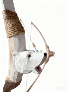 Ensemble arc et flèches en bois sculpté à la main, design et logo personnalisables, jouets de tir à l'arc, jeux de tir en plein air et en intérieur - Product Image 4