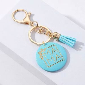 Hot Mother's Day Gift Keychain <b>Custom</b> Wooden Letter Fringe Car <b>Key</b> Chain Bag <b>Key</b> <b>Ring</b> - Product Image 2