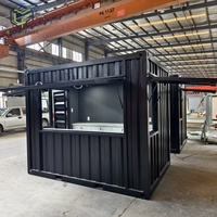 10ft Fast Food Mini Mobile Container Café Bar Maisons En Plein Air Modifié Conteneur D'expédition Café Boutiques Pop-up Shop