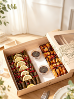 Boîte d'emballage personnalisée en gros pour donuts, desserts, pâtisseries, sushis, cupcakes, emballage en papier pour livraison rapide de nourriture