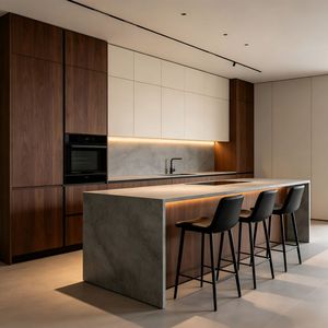 Meubles de cuisine modulaires personnalisables, style moderne, placage bois, fermeture douce, écologiques, imperméables - Product Image 2