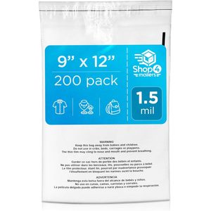 ซองพลาสติกใส Shop4Mailers ขนาด 9x12 นิ้ว หนา 1.5 มิล ปิดผนึกเองได้ สำหรับบรรจุภัณฑ์เสื้อผ้า จัดส่งแบบ FBA - Product Image 1