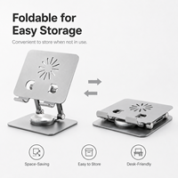 Nouveau support pour ordinateur portable en métal argenté multi-angles, ventilé, pliable, norme CE RoHS, 49,5x25x39cm, pour les entreprises et les appareils tablettes