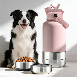 ขวดน้ำแบบพกพาสำหรับสุนัข3อิน1 32ออนซ์ขวดน้ำสแตนเลสเก็บความร้อนเวลาเดินทางสำหรับสัตว์เลี้ยงกันรั่วโลโก้ออกแบบได้ตามต้องการ - Product Image 1