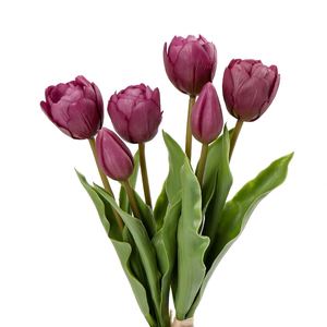 Arreglo Floral de Tulipanes de PU de Alta Gama, Diseño Moderno Realista Hecho a Mano, Resistente al Agua, para Decoración Navideña del Hogar y Comedor - Product Image 1