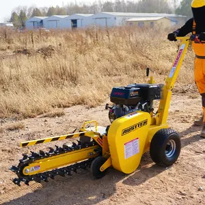 AUSTTER Gasoline Trencher Equipment Farm Mini Trencher Walk-behind Mini Ditch Excavation Chain Mini Trencher for Laying Cables