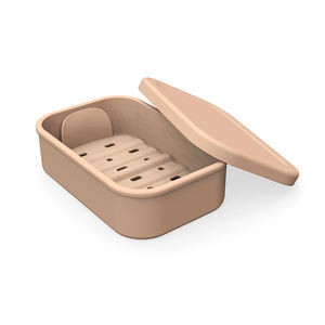 Support de savon anti-fuite en silicone pour la maison, boîte de rangement portable en silicone pour voyage avec couvercle et couche de drainage - Product Image 6